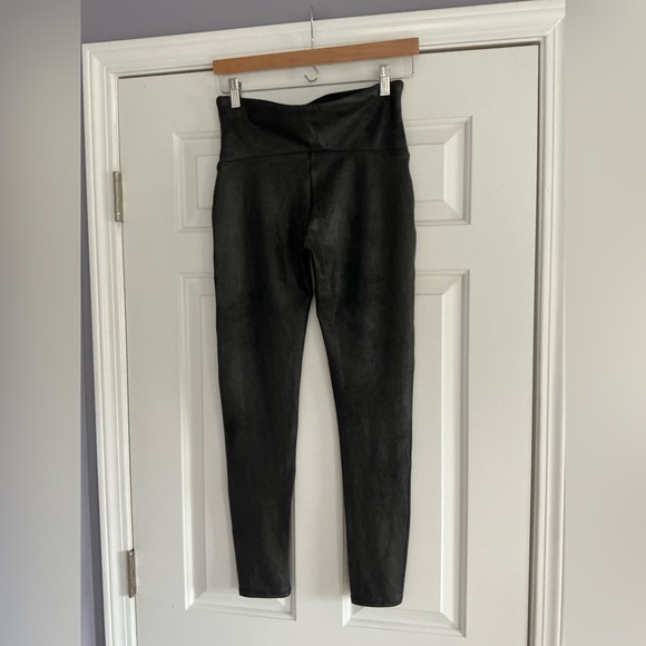 SPANX Faux Leather Black High Rise Ankle Leggings L - Picture 3 of 12